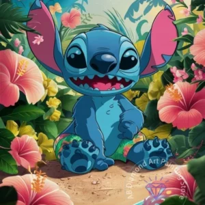 Stitch Lilo & Stitch 5D-Diamant-Malerei-Set zum Selbermachen, Diamant-Stickerei, Kreuzstich, handgefertigte Kunst, Geschenk, Basteln, Heimdekoration