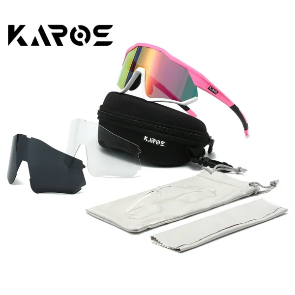 KAROS Polarisierte Sonnenbrille UV400 Sportbrille Winddichte Sandreitsonnenbrille 4