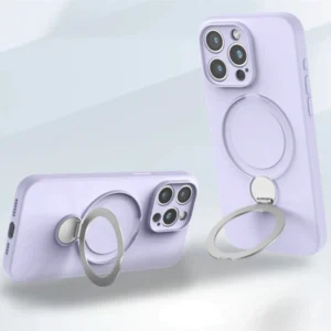 Luxuriöse Magsafe magnetische Flüssigsilikon-Ständerhalter-Telefonhülle für iPhone 13, 14, 15, 16 Pro Max, weicher Stoßstangenschutz auf 16 Abdeckung