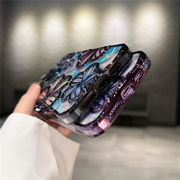 Luxuriöse, farbige, modische Blumen-Handyhülle für iPhone 11, 12, 13, 14, 15, 16 Pro Max, weicher Stoßstangenschutz auf 14 Pro-Abdeckung 5
