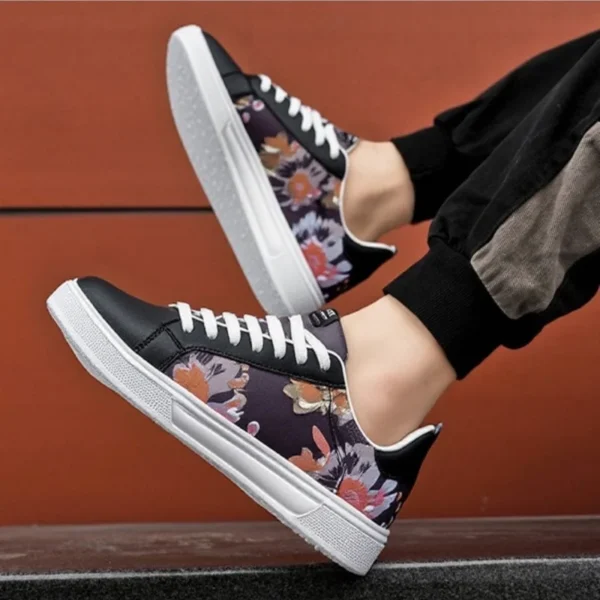 YRZL Lässige Herren-Sneaker, PU-Leder, leicht, bequem, Wanderschuhe, rutschfest, Skateboard-Schuhe, Outdoor-Sportschuhe für Herren 4