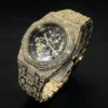 Automatische Uhr für Männer Luxus Full Ice Out Hip Hop Tourbillon Uhren Bling Diamant Gold männliche mechanische Uhr Drops hipping 2