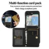 Umhängetasche mit Kartenhalter, Handyhülle für Samsung Galaxy Z Flip 6, 5, 4, 3, Flip6, Flip5, Flip4, Flip3, Leder, stoßfeste Abdeckung 2