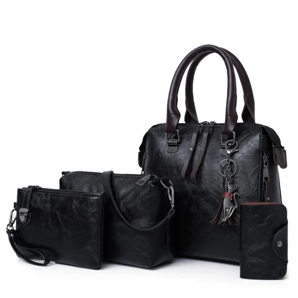 Frauen Verbund Quaste Tasche Luxus Leder Geldbörse Handtaschen Berühmte Marken Designer Top-Griff Weibliche Schulter Tasche 4 teile/satz 2