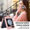 Lederring-Handyhülle für Samsung Galaxy Z Flip 6, 5, 4, 3, Flip6, Flip5, Flip4, Flip3, Brieftasche mit Kartenhalter, stoßfeste Abdeckung 5