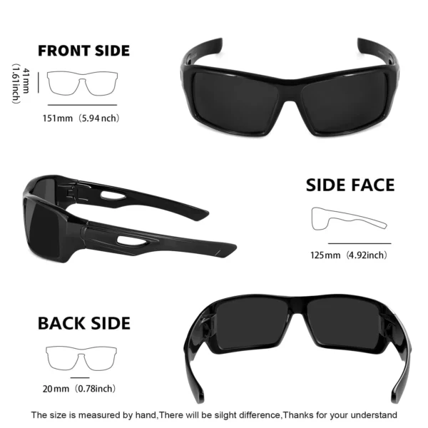 MAXJULI Polarisierte Sport-Sonnenbrille zum Umwickeln für große Köpfe, Herren und Damen, UV400-Schutz, Sonnenbrille 8232 5
