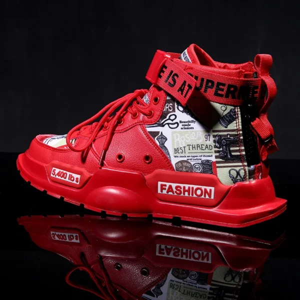 QZHSMY Männer Schuhe Hohe Qualität Turnschuhe Plattform Atmungsaktive Leichte Rot Korb Homme Mandarin Ente Luxus Marke Sommer 2022 4