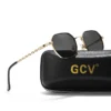 Klassische Retro-Damenbrille der Marke GCV mit rechteckigem, quadratischem Metallrahmen, Sonnenbrille, Polaroid-Gläser, Box Oculos De Sol Gafas 2