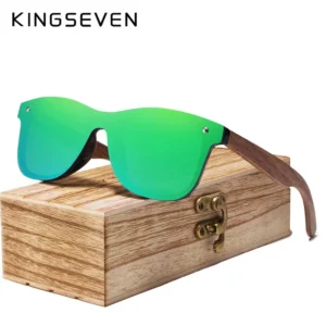 KINGSEVEN UV400 Sonnenbrille Für Männer Polarisierte Hochwertige Augenschutz Gläser Frauen Walnuss Holz Handgemachte Brillen Geschenke