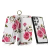 Armband Reiß verschluss Brieftasche Karten Solt Blume Handy tasche für Samsung Galaxy S23 Ultra S22 plus Note 20 Hands ch laufe abnehmbare Abdeckung 5