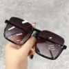 Sonnenbrille Frauen Männer Oversize Neue Luxus Marke Design Retro Reise Stick Halbrand Quadratischen Rahmen Vintage Sonnenbrille Unisex 3
