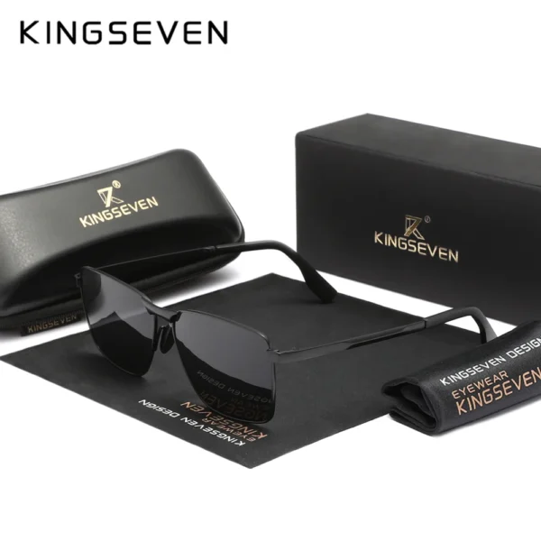 KINGSEVEN Klassische Sonnenbrille Männer Rechteck Legierung Rahmen Gläser Polarisierte UV400 Casual Trendy Fahren Brillen