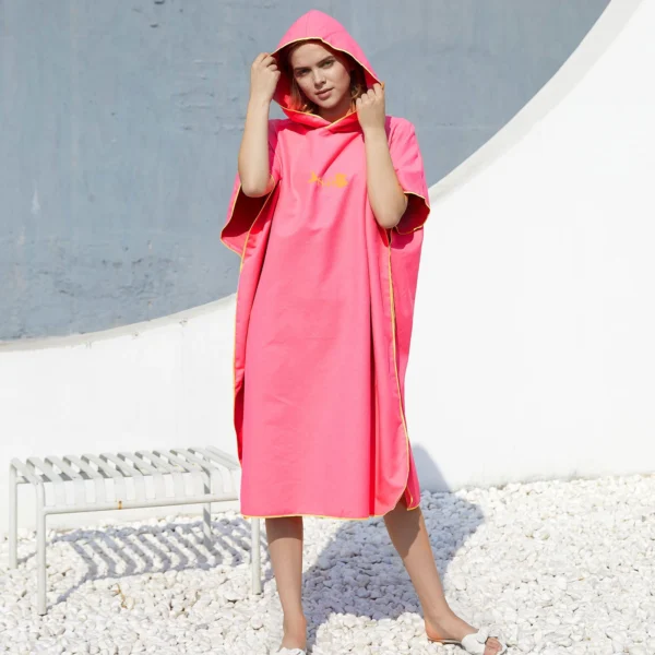 Surf-Poncho, Wickeltuch mit Kapuze, Mikrofaser-Stranddecke, Badetuch, Schwimmtuch, Neoprenanzug, Strandponcho für Erwachsene 3