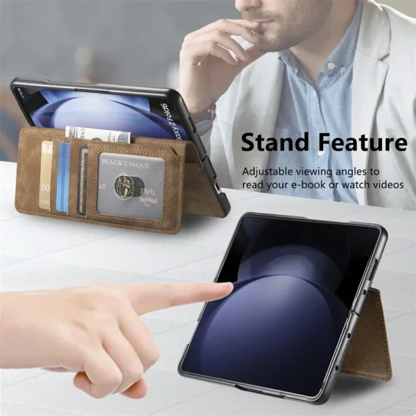 2 in 1 abnehmbare Karte Solt Brieftasche für Magsafe magnetische Handy hülle für Samsung Galaxy Z Fold 6 5 Fold6 Fold5 5g Pu Lederbezug 3