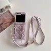 Umhängetasche mit Spiegel, Geldbörse und Kartenhalter, Handyhülle für Samsung Galaxy Z Flip 6, 5, 4, 3, Flip6, Flip5, Flip4, Flip3, 5G, Lederhülle 3