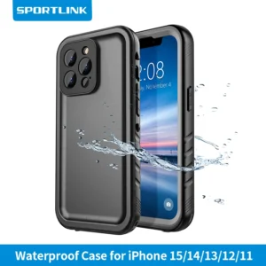 SPORTLINK Wasserdichte Hülle für iPhone 14, 11, 12, 13, 15, 16 Pro Max, Schwimmen, Tauchen, mit Riemen, Ganzkörper-Bildschirm-Kameraschutz