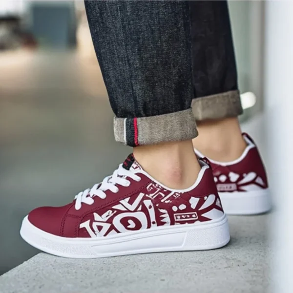 YRZL Lässige Herren-Sneaker, PU-Leder, leicht, bequem, Wanderschuhe, rutschfest, Skateboard-Schuhe, Outdoor-Sportschuhe für Herren 5