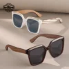2025 neue Hohe Qualität Quadratische Holz Sonnenbrille Für Männer Polarisierte UV400 Mode Sonnenbrille Spiegel Sport sonnenbrille Fahren oculos 3