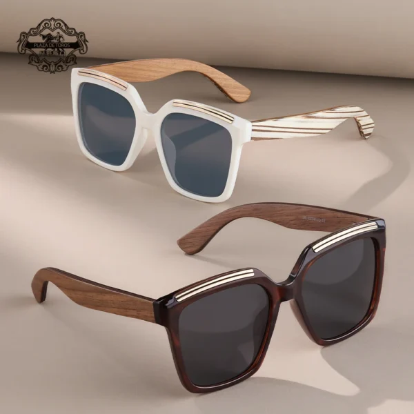 2025 neue Hohe Qualität Quadratische Holz Sonnenbrille Für Männer Polarisierte UV400 Mode Sonnenbrille Spiegel Sport sonnenbrille Fahren oculos 3