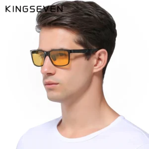 KINGSEVEN Aluminium Polarisierte nachtsicht Sonnenbrille Männer Platz Sonnenbrille Fahren Sonnenbrille Schutzbrille Eyewear oculos de sol