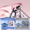 Klare, plattierte, ultradünne Silikonhülle für iPhone 16, 15, 14, 13, 12, 11, Pro Max 16, Plus, Magsafe, magnetische Linsenfolie, Schutzabdeckung, Rosa 3