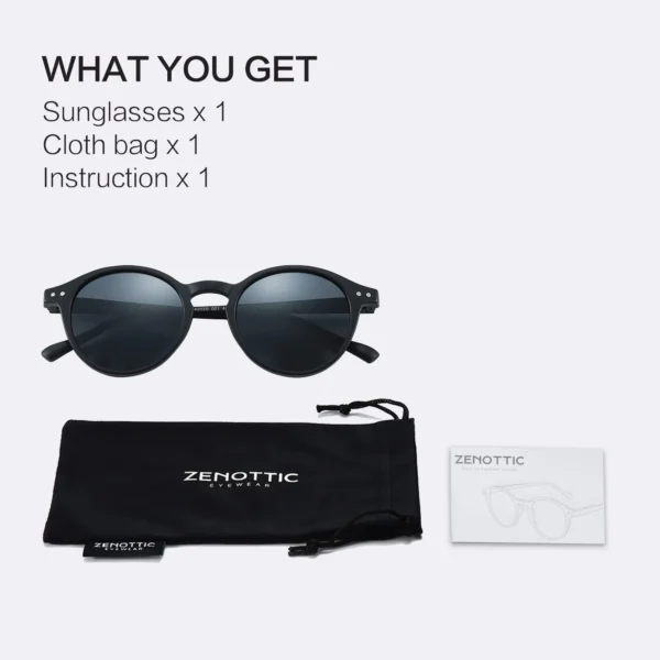 ZENOTTIC Retro Polarisierte Sonnenbrille 2023 2024 Männer Frauen Vintage Kleine Runde Rahmen Sonnenbrille Polarisierte Linse UV400 Brille Schatten 6