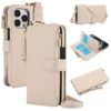 Multifunktions-Kartensteckplätze, Halter, Reißverschluss, Brieftasche, Flip-Telefonhülle für iPhone 15 14 13 12 11 Pro Max Plus XS XR X 15Pro, Riemenabdeckung