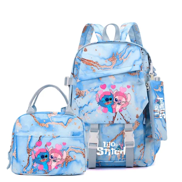 3-teiliger Stich-Rucksack, Federmäppchen, faltbare isolierte Kühltasche, Schultasche mit großem Fassungsvermögen, lässiger Tagesrucksack für den täglichen Gebrauch 4