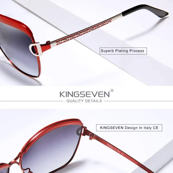 KINGSEVEN Damenbrille, Luxusmarke, Sonnenbrille, Farbverlauf, polarisierte Linse, runde Sonnenbrille, Schmetterling, Outdoor, Reisen 2