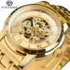 FORSINING 349 Luxuriöse manuelle mechanische Herrenuhr mit hohlem Zifferblatt, Silber, Gold, Schwarz, Edelstahl, Herren-Premiumuhr, Geschenk 3