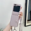 PU-Leder-Crossbody-Geldbörse mit Kartenhalter, Handyhülle für Samsung Galaxy Z Flip 5, 4, 3, Flip5, Flip4, Flip3, 5G, stoßfeste Abdeckung
