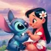 Stitch Lilo & Stitch 5D-Diamant-Malerei-Set zum Selbermachen, Diamant-Stickerei, Kreuzstich, handgefertigte Kunst, Geschenk, Basteln, Heimdekoration