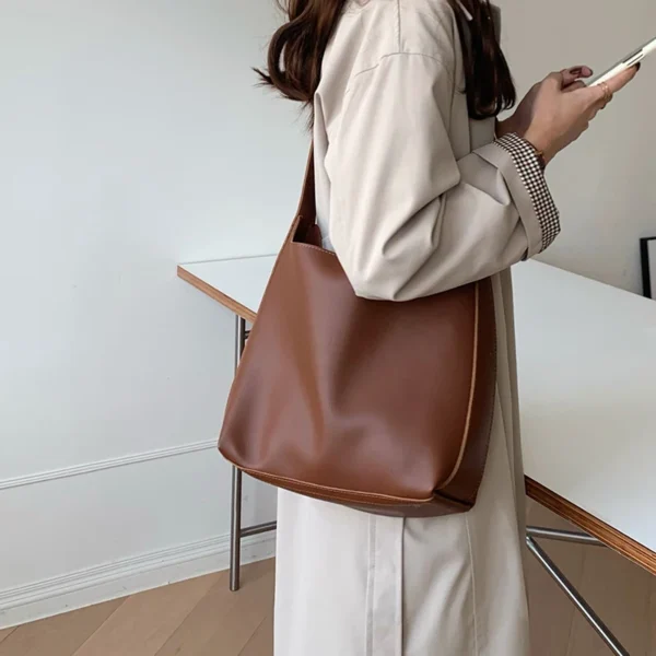 1Pcs Alle-Spiel Frauen Schulter Tasche Solide Mode Handtasche Umhängetasche frauen Minimalistischen PU Leder Tasche Für arbeit 3