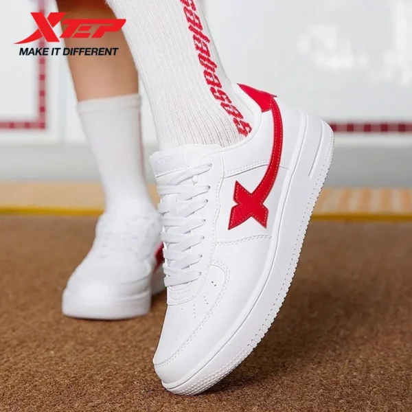 Xtep Damen-Skateboard-Schuhe, weiblich, Frühling, rutschfest, Damen-Wanderschuhe, weiß, schwarz, Haltbarkeit, gemütliche Turnschuhe 881218319851 5