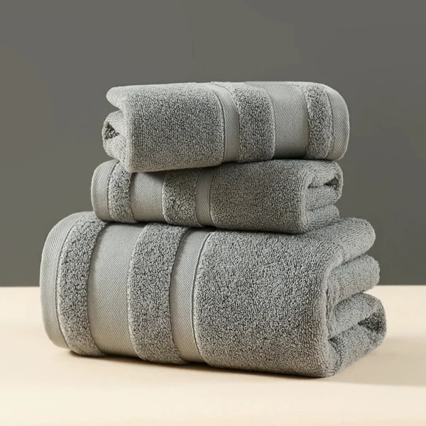 Dopamin-Handtuch-Set, Hand + Gesicht + Badetuch. Solides weißes, kaffeefarbenes, saugfähiges Strand-Talalla aus 100 % Baumwolle, 70 x 140 cm, für Hotel, Zuhause, Erwachsene, 3 Stück 3