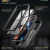 Für Samsung Galaxy S23 Fe Ganzkörper Stoßstange Militär panzerung stoß feste Shell Case Halterung mit eingebautem Displays chutz 3