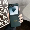 Luxuriöse personalisierte Hülle für Samsung Galaxy Z Flip 4, 6, 5, 5G, Flip6, Flip4, Flip5, individueller Name, Initialen, Buchstabe, weiche Rückseite 2