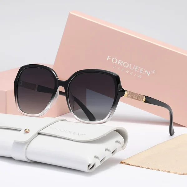 2025 FORQUEEN Trendige Damen-Sonnenbrille, polarisiert, Anti-UV400, Schmetterling, großer Rahmen, für Damenurlaub 4