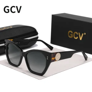 GCV Marke Acetat Aussehen Patent Design frauen Schmetterling Rechteckige Dreieck Polarisierte Sonnenbrille UV400 Mode