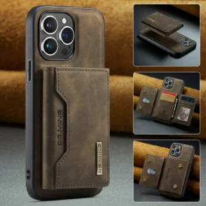 Abnehmbare 2-in-1-Brieftaschenhülle mit Kartenhalter für iPhone 13 Mini 16E 16 15 Plus 14 13 12 Pro Max XS XR, stoßfeste Lederhülle