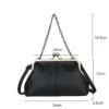 Vintage Soft Skin Shell Tasche Neue Lychee Muster Handtasche Einfache und vielseitige Umhängetasche Clip Kette Umhängetasche Damen Tasche 6