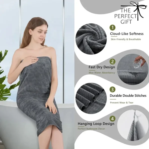 8-teiliges Badetuch-Set – 4 Waschlappen, 2 Gesichtstücher und 2 Badetücher – saugfähig und schnell trocknend, ideal für Badezimmer, Fitnessstudio und Hotel 4