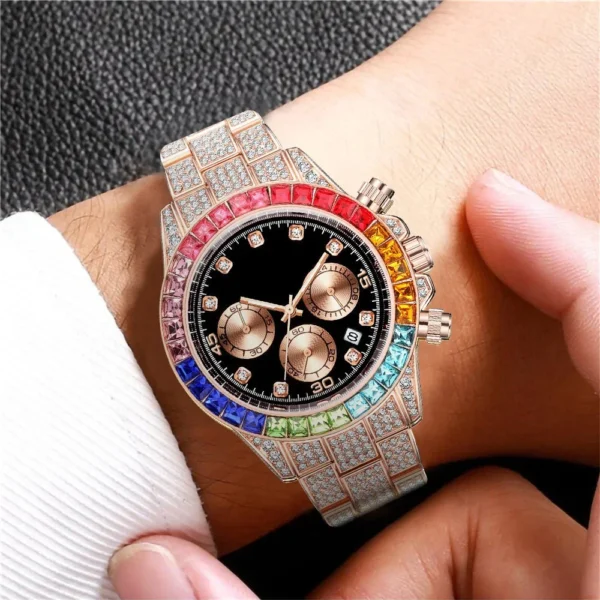Luxus Männer Bunte Uhren Gold Silber Große Zifferblatt Mann Armbanduhr Sport Business Männlich Uhr Relogio Masculino 5
