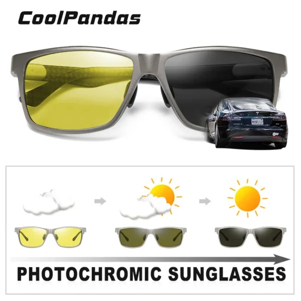 Top Carbon faser Platz Fahren Photochrome Polarisierte Sonnenbrille Männer Tag Nacht Vision Brille sonnenbrille gafas de sol hombre 2