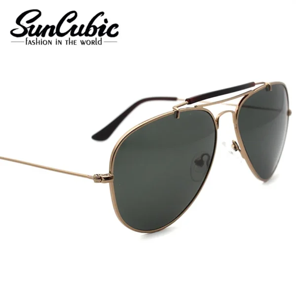 SunCubic Herren-Sonnenbrille, klassischer UV-Schutz, Metall, Gold, Gra, Vintage-Brille, Oculos De Sol, zum Einkaufen, Reisen, MST112