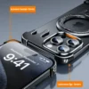 Eary für iPhone 16/15/Pro Max Stoßstangen etui mit Magnetst änder rahmenlose flüssige Metall stoß feste minimalist ische Telefon abdeckung 3