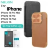 Nillkin für iPhone 16 Pro Max / 16 Pro / 16 Plus Luxus Flip QIN ProP Ledertasche stoßfeste Kamera Slider Schutzabdeckung