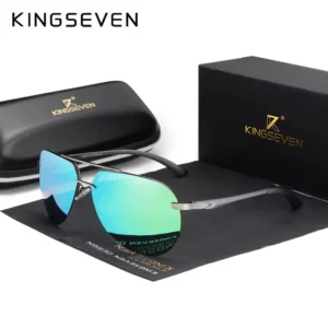 KINGSEVEN Aluminium Magnesium Polarisierte Randlose Linse Sonnenbrille Für Männer High Definition Retro Frauen Brillen Oculos de sol