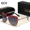 GCV Polarisierte Damen Sonnenbrille Frauen Gradienten Objektiv Runde Sonnenbrille Platz Luxus Marke Oculos Lunette De Soleil Femme