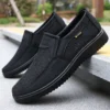 Atmungsaktive Slip-On-Freizeitschuhe für Herren – leichte Low-Top-Walking-Sneaker für Outdoor, Angeln, Park und Training, braunes Netzgewebe, Gummisohle, kariert für alle Jahreszeiten, Outdoor-Schuhe |   Low-Top-Schuhe |   Obermaterial aus Stoff 2